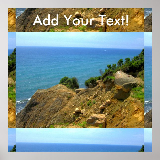 Poster Rhode Island Mohegan Bluffs (Devant)