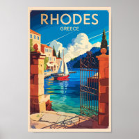 Rhodes Grèce Travel Art Vintage