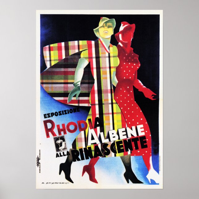 Poster Rhodia Albene Rinascente Femmes Mode porter Italie (Devant)