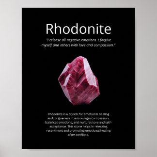 Poster Rhodonite Crystal Stone Signifie