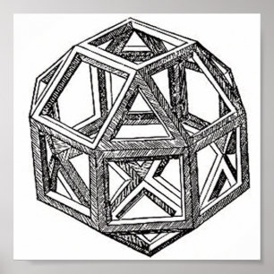 Poster Rhombicuboctahedron, Léonard de Vinci
