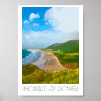 Rhossili Bay Gower - Empreinte du style de l'affic