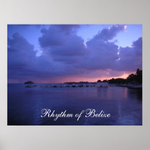 Poster Rhythm of Belize Sunset on the Dock Print
