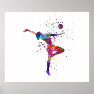 Poster Rhythmic gymnastics in watercolor