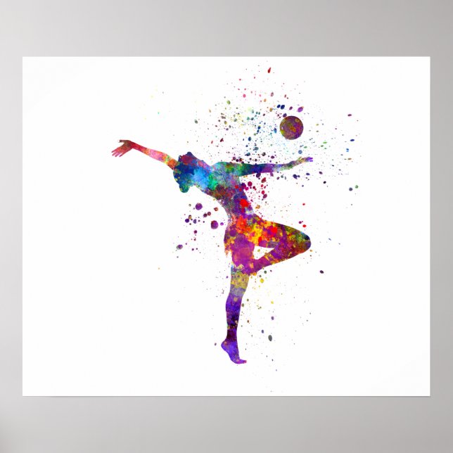 Poster Rhythmic gymnastics in watercolor (Devant)