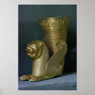 Poster Rhyton en forme de monstre-lion assis