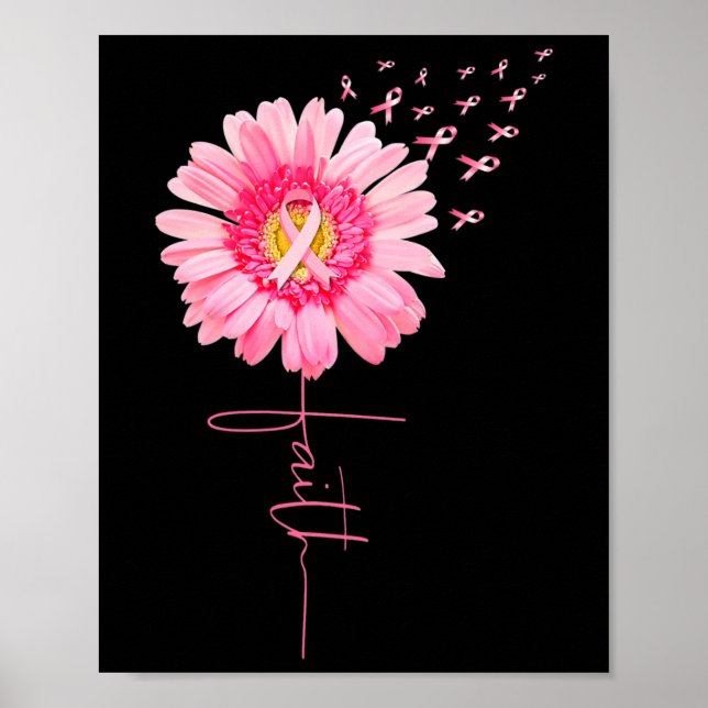Poster Ribbon Daisy Faith - Mois de sensibilisation au ca (Devant)