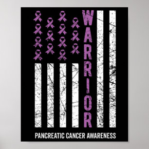 Poster Ribbon violet guerrier Sensibilisation au cancer p