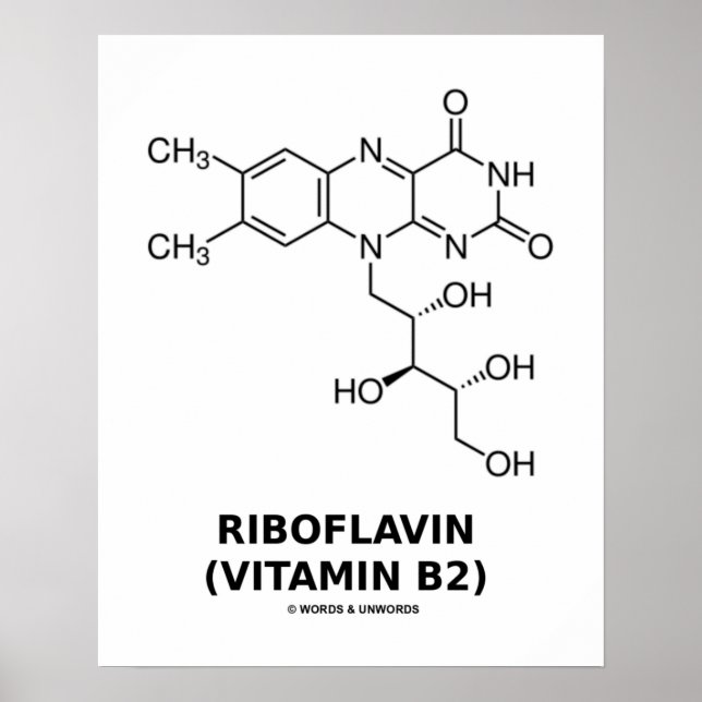 Poster Riboflavine (vitamine B2) Molécule chimique (Devant)