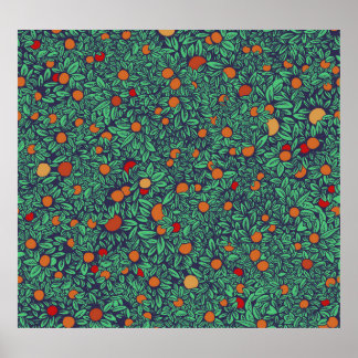 Poster Rich Orchard : Vintage Tree Motif.