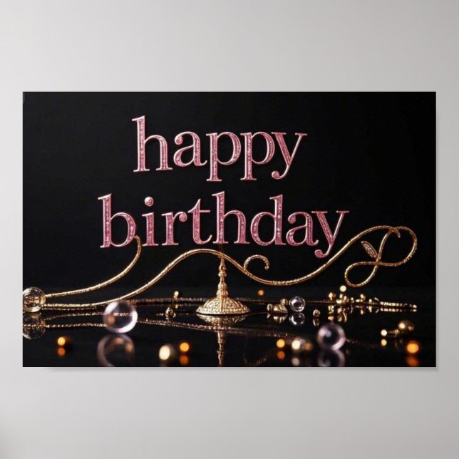 Poster Rich rose blanc luxueux élégant extravagant (Devant)