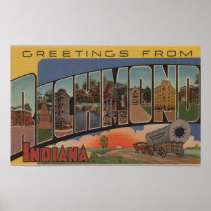 Poster Richmond, Indiana - Scènes de grandes lettres