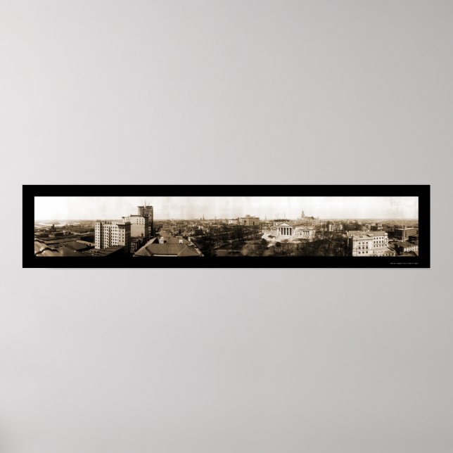 Poster Richmond, VA Skyline Photo 1912 (Devant)