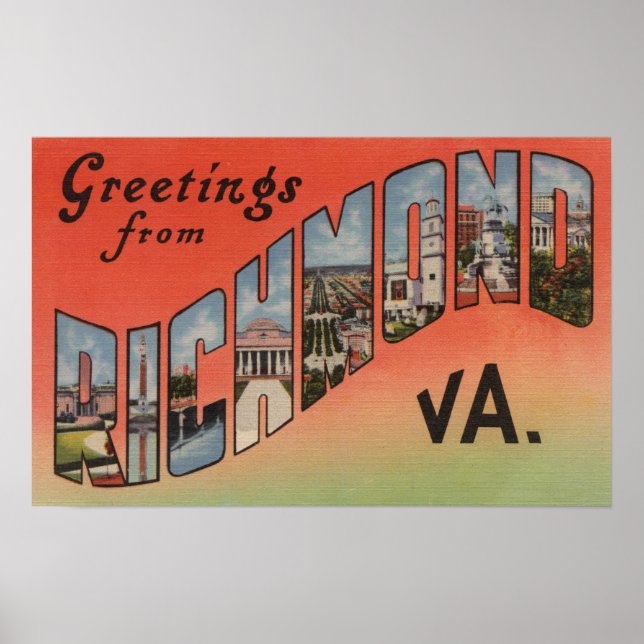 Poster Richmond, Virginie - Grandes lettres Scènes 2 (Devant)