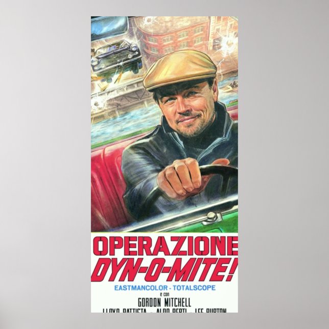 Poster Rick Dalton Operazione DynOMite autocollant (Devant)