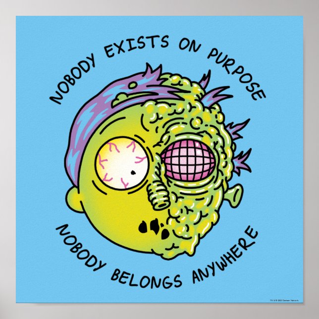 Poster RICK ET MORTY™ | Citation de vol Stylisé Morty (Devant)