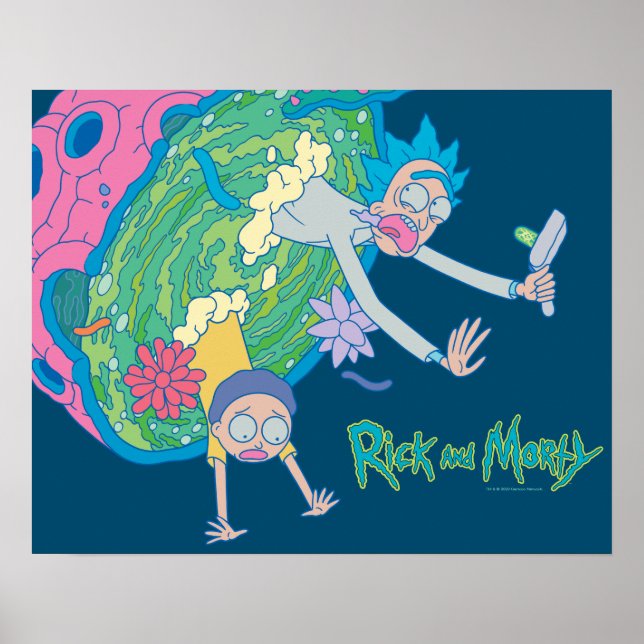 Poster RICK ET MORTY™ | Décrochage du portail infecté (Devant)