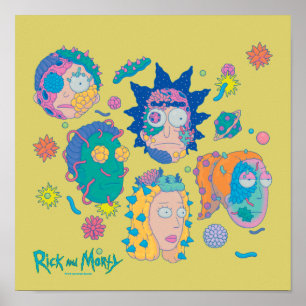 Poster RICK ET MORTY™  Motif de la famille Smith infect
