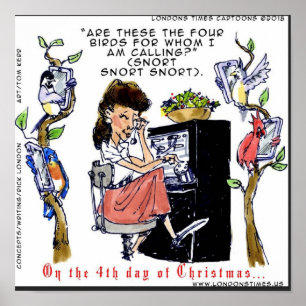 Poster Rick London Ernestine Calling Birds Xmas