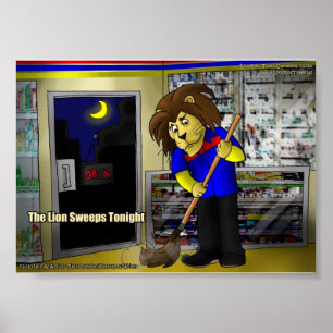 Poster Rick London "Lion Sweeps Tonight" Drôle Comique