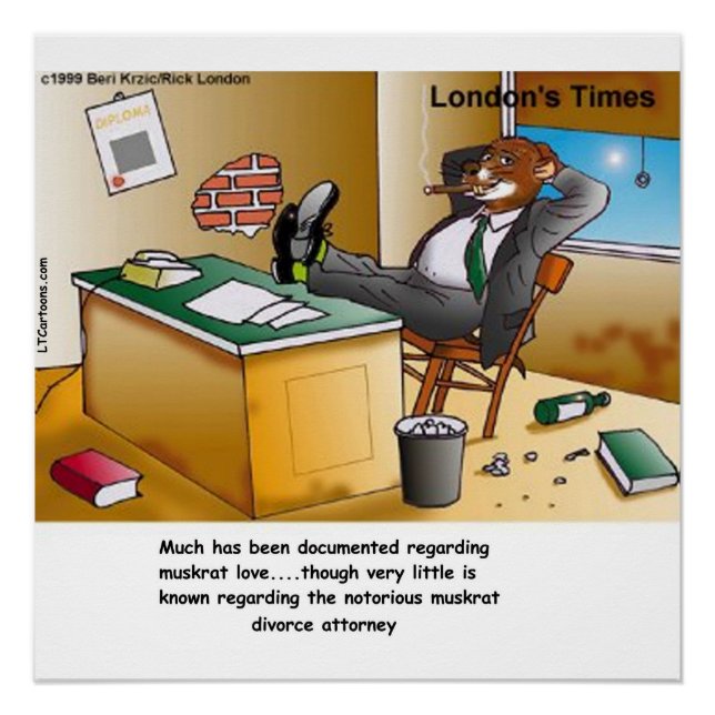 Poster Rick London Muskrat Divorce Attorney Comic (Devant)