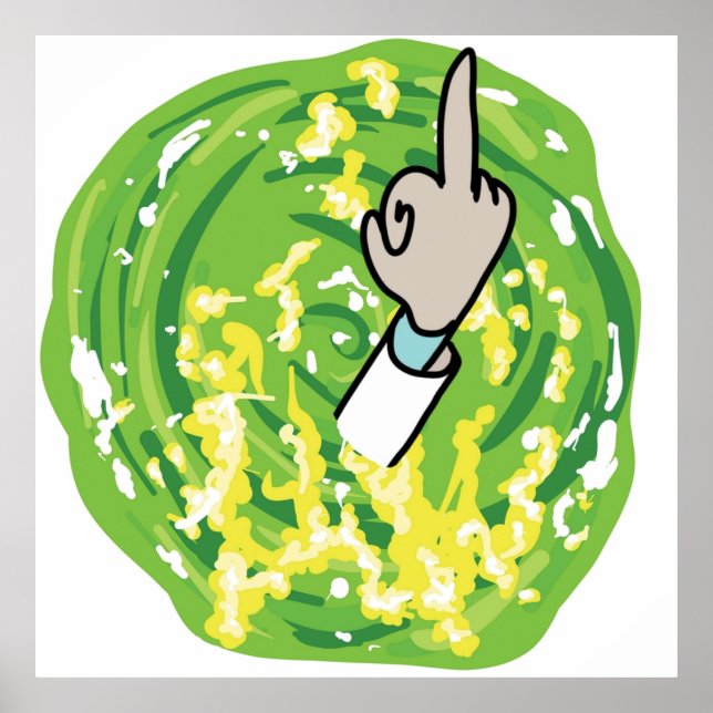 Poster Rick Middle Finger (Devant)