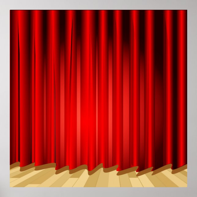 Poster Rideau de scène scolaire/Fond de photomaton en por (Devant)