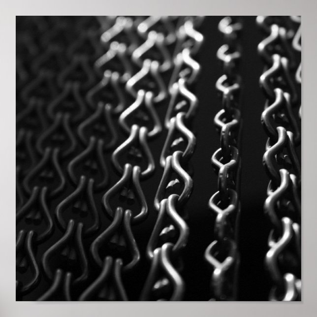 Poster Rideau métallique noir et blanc (Devant)