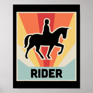 Poster Rider Vintage Équitation