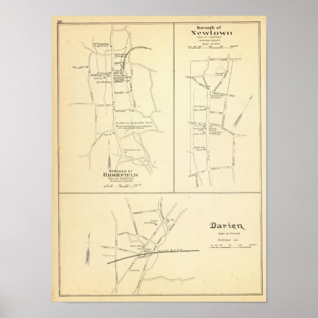 Poster Ridgefield, Newton, Darien (Devant)