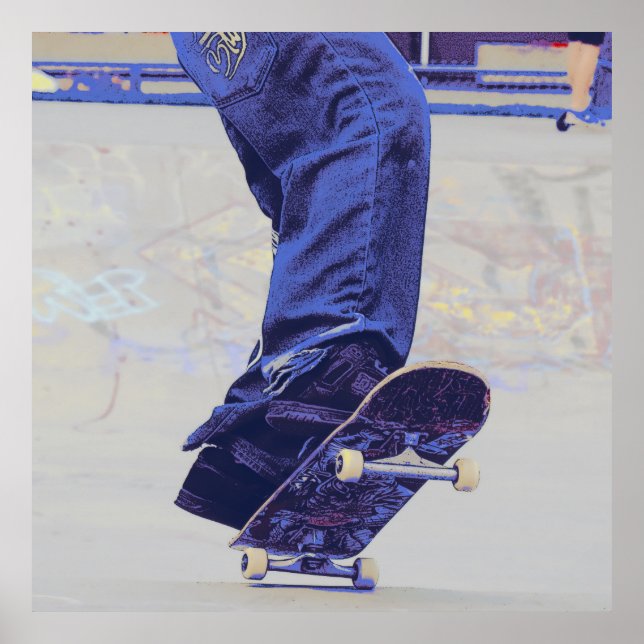 Poster Riding Wheels - Skateboarder (Devant)