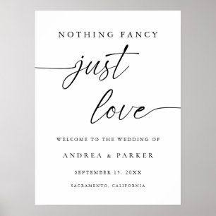 Poster Rien De Fancy Just Love Accueil Mariage Décontract