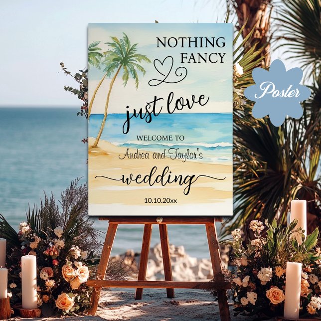 Poster Rien De Fancy Just Love Élégant Mariage Accueil (Créateur téléchargé)