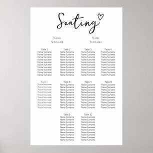 Poster Rien De Fancy Just Love Mariage Plan de siège
