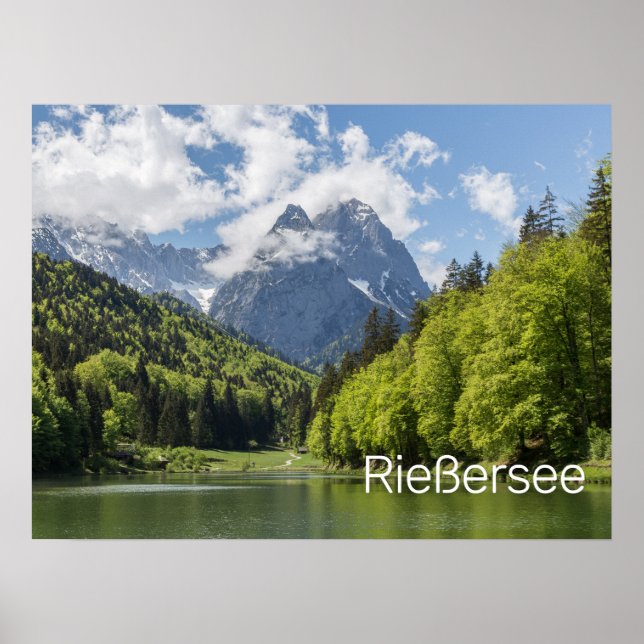 Poster Riessersee Alpes Garmisch Partenkirchen Bavière (Devant)