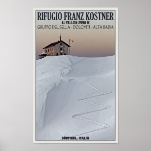 Poster Rifugio Franz Kostner - Südtirol, Italy