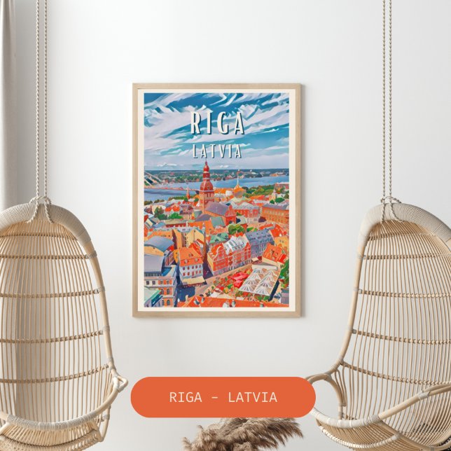 Poster Riga, joyau de la Baltique (Riga est la capitale de la Lettonie. Construite sur la mer Baltique au fond de Riga.)