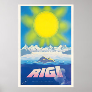 Poster Rigi suisse Suisse bernoise Ski Sport d'hiver