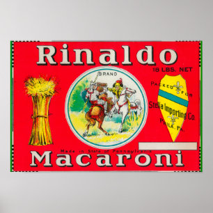 Poster Rinaldo Macaroni LabelPhiladelphie, PA