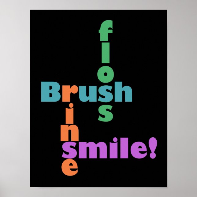 Poster Rincer la brosse, puis SOURIRE ! (Devant)