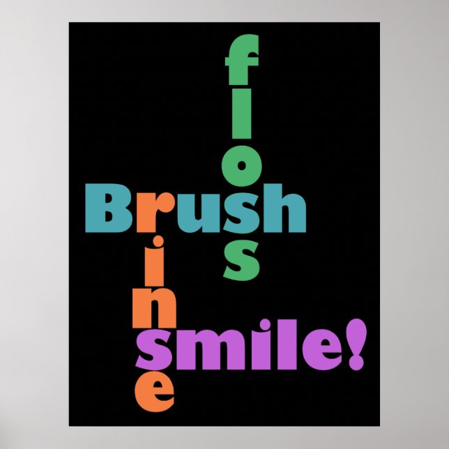 Poster Rincer la brosse, puis SOURIRE ! (Devant)
