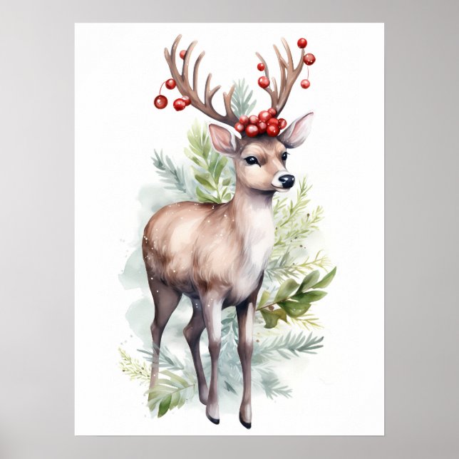 Poster Rindeer De Noël Pour Pépinière (Devant)