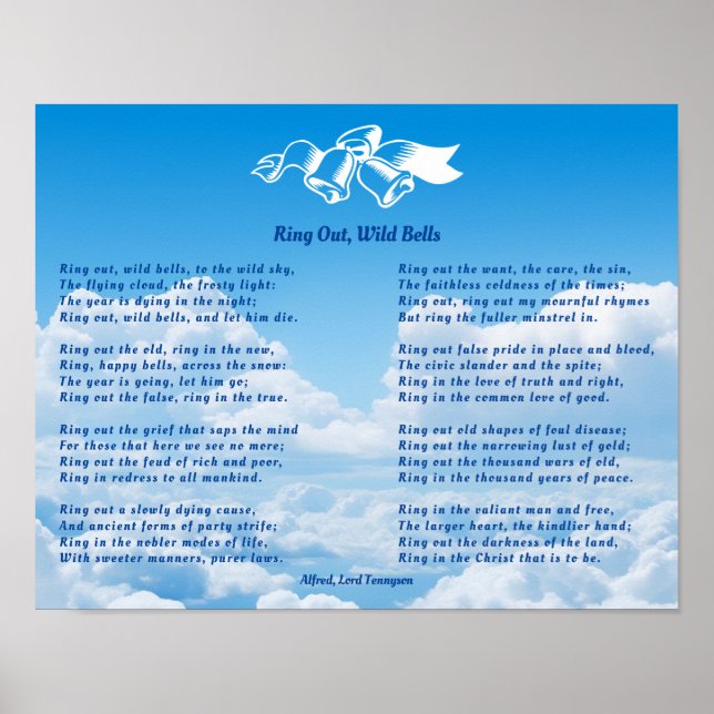 Poster Ring Out, Wild Bells Poème de Nouvel An (Devant)