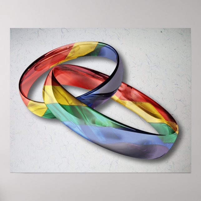Poster Rings de Rainbow Wedding pour l'Equality (Devant)
