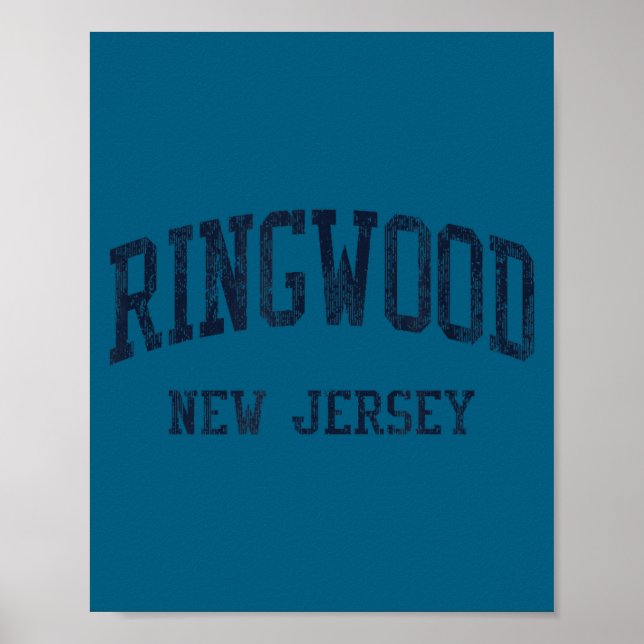 Poster Ringwood Nj Jn5 Vintage Athletic Blue Design  (Devant)