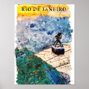 Poster Rio de Janeiro Brésil Art Aquarelle