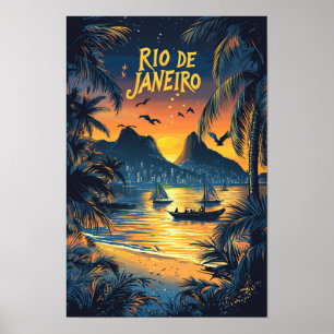 Poster Rio de Janeiro Brésil Art Voyage Vintage