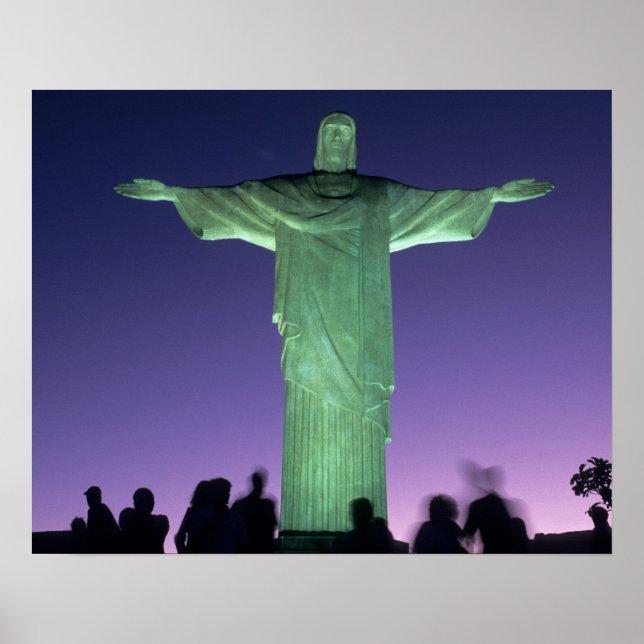 Poster Rio de Janeiro, Brésil. la statue du Christ sur (Devant)