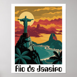 Poster Rio de Janeiro Brésil Voyage Art Coloré