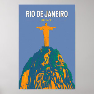 Poster Rio De Janeiro Brésil Voyage Art Rétro